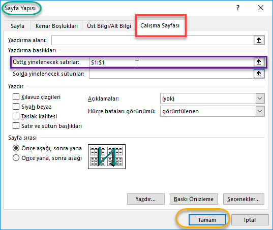 Her Sayfada Başlığı Yazdırma