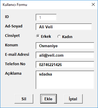 UserForm Üzerinden Excel'e Kayıt