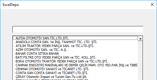 TextBox ile ListBox'ta Süzme