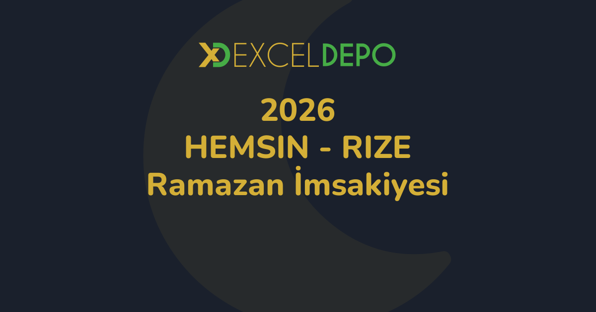 2026 HEMŞİN Ramazan İmsakiyesi - RİZE