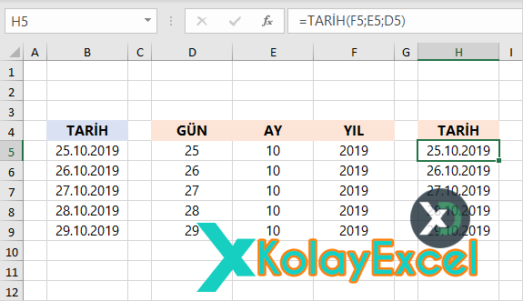 GÜN, AY, YIL ve TARİH Fonksiyonları