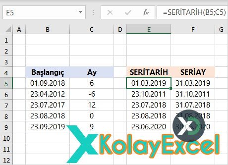 SERİTARİH ve SERİAY Fonksiyonları
