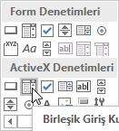 sayfa üzerine combobox ekleme