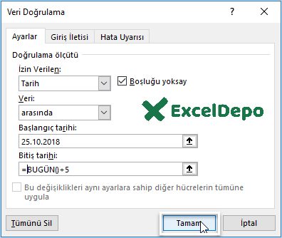 Veri Doğrulama Kriteri
