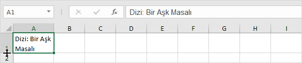 Otomatik Genişlik Uygulanmiş Satır