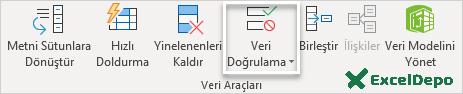 Veri Doğrulama Menüsü
