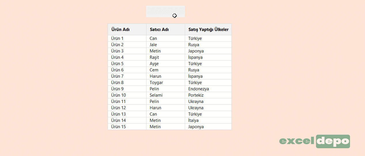 Koşullu Biçimlendirme ile Hızlı Arama