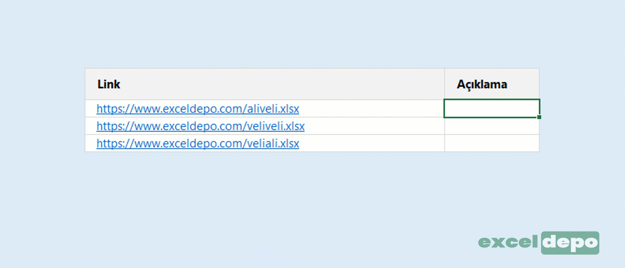 Excel ile Hızlı İndirme