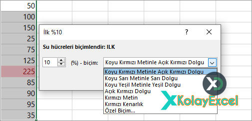 İlk/Son Kuralları - İlk %10