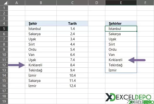 Otomatik Yeni Excel İşlevleri