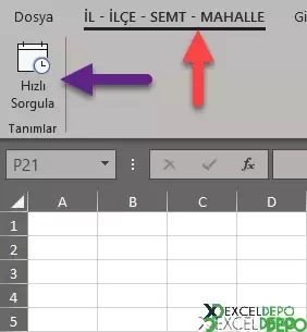 Excel Kullanarak İlçeleri ve İlleri Listeleme