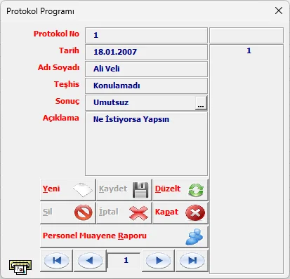 İşyeri Hekimi Protokol Takip Programı