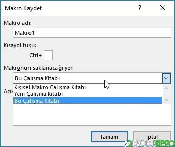 Makro Kaydetme