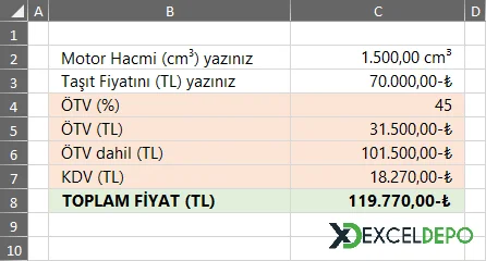 ÖTV Hesaplaması Yapma