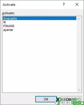 Selecting a Page from the Opened List