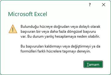Döngüsel Başvuru Hatası ve Çözümü