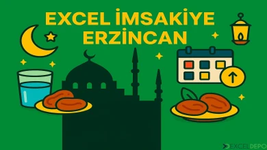 Excel İmsakiye Erzincan