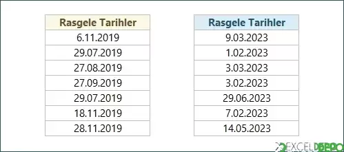 İki Tarih Arasında Rastgele Tarih Üretme