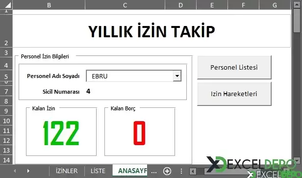Yıllık İzin Çizelgesi