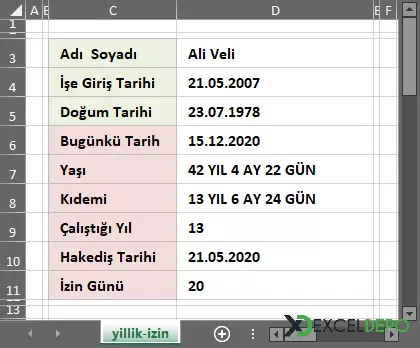 Yıllık İzin Hakediş Kartı Oluşturma