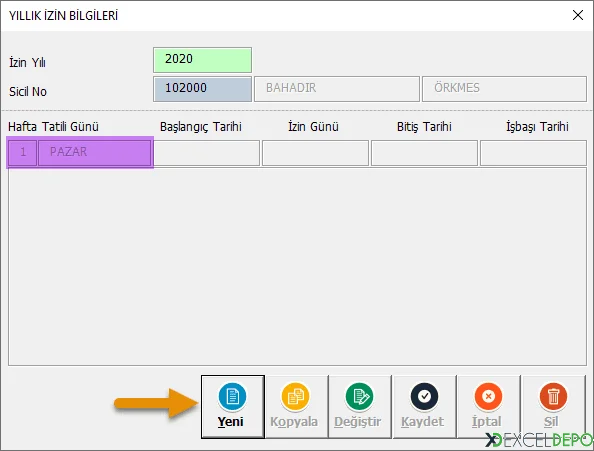 Yıllık İzin Programı