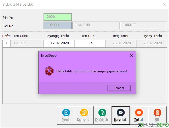 Yıllık İzin Programı