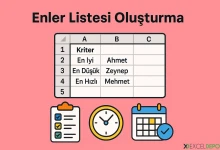 Enler Listesi Oluşturma